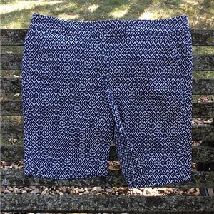 Blue and White Patterned Shorts